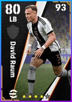 David Raum eFootball 2026 player card — 80 OVR LB