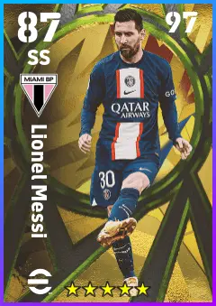 Lionel Messi eFootball 2026 player card — 87 OVR SS