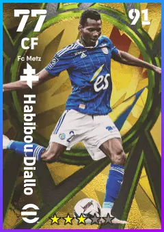 Habibou Diallo eFootball 2026 player card — 77 OVR CF
