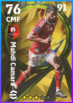 Mahdi Camara eFootball 2026 player card — 76 OVR CMF