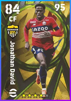 Jonathan David eFootball 2026 player card — 84 OVR CF