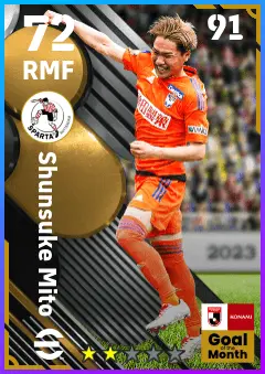 Shunsuke Mito eFootball 2026 player card — 72 OVR RMF
