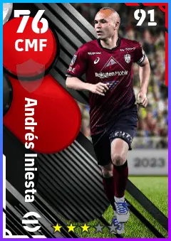 Andres Iniesta eFootball 2026 player card — 76 OVR CMF