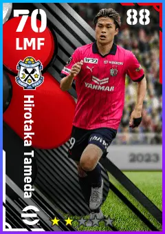 Hirotaka Tameda eFootball 2026 player card — 70 OVR LMF