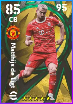 Matthijs de Ligt eFootball 2026 player card — 85 OVR CB