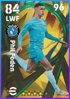 Phil Foden eFootball 2026 player card — 84 OVR LWF