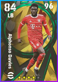 Alphonso Davies eFootball 2026 player card — 84 OVR LB
