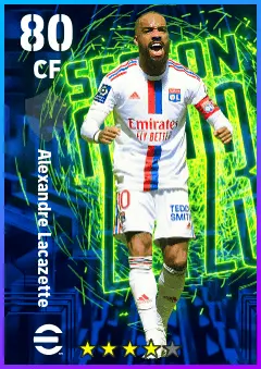 Alexandre Lacazette eFootball 2026 player card — 80 OVR CF