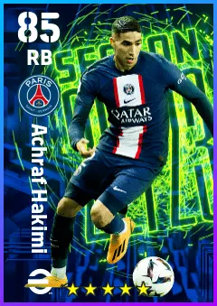 Achraf Hakimi eFootball 2026 player card — 85 OVR RB