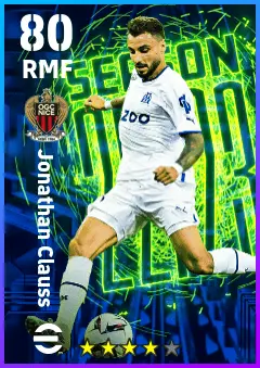 Jonathan Clauss eFootball 2026 player card — 80 OVR RMF