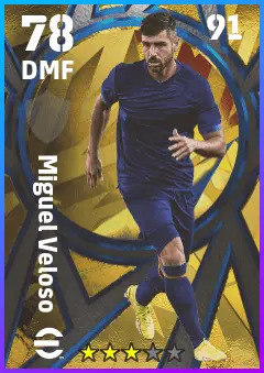 Miguel Veloso eFootball 2026 player card — 78 OVR DMF