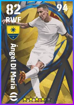 Angel Di Maria eFootball 2026 player card — 82 OVR RWF