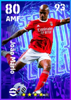 Joao Mario eFootball 2026 player card — 80 OVR AMF