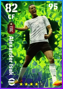 Alexander Isak eFootball 2026 player card — 82 OVR CF