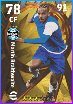 Martin Braithwaite eFootball 2026 player card — 78 OVR CF