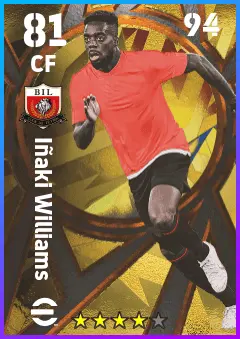 Inaki Williams eFootball 2026 player card — 81 OVR CF