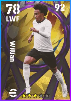 Willian eFootball 2026 player card — 78 OVR LWF