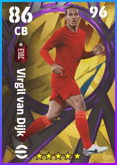 Virgil van Dijk eFootball 2026 player card — 86 OVR CB