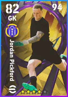 Jordan Pickford eFootball 2026 player card — 82 OVR GK