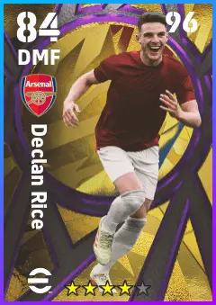 Declan Rice eFootball 2026 player card — 84 OVR DMF