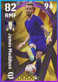 James Maddison eFootball 2026 player card — 82 OVR RMF
