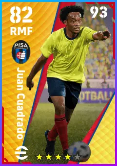 Juan Cuadrado eFootball 2026 player card — 82 OVR RMF