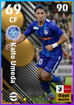 Kaito Umeda eFootball 2026 player card — 69 OVR CF