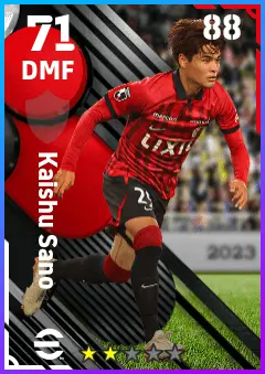 Kaishu Sano eFootball 2026 player card — 71 OVR DMF