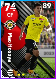 Mao Hosoya eFootball 2026 player card — 74 OVR CF