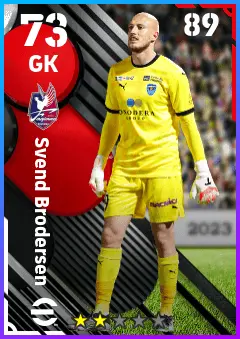Svend Brodersen eFootball 2026 player card — 73 OVR GK
