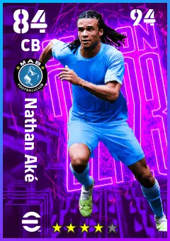 Nathan Ake eFootball 2026 player card — 84 OVR CB