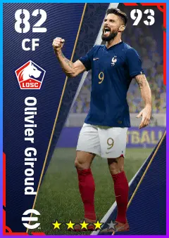 Olivier Giroud eFootball 2026 player card — 82 OVR CF