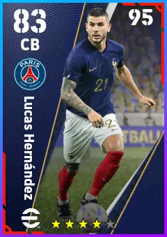 Lucas Hernandez eFootball 2026 player card — 83 OVR CB