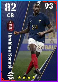 Ibrahima Konate eFootball 2026 player card — 82 OVR CB
