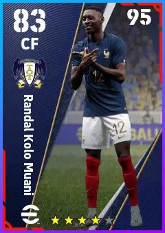 Randal Kolo Muani eFootball 2026 player card — 83 OVR CF