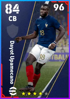 Dayot Upamecano eFootball 2026 player card — 84 OVR CB