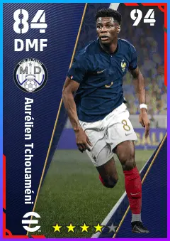 Aurelien Tchouameni eFootball 2026 player card — 84 OVR DMF