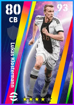 Lukas Klostermann eFootball 2026 player card — 80 OVR CB