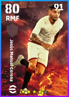 Jesus Manuel Corona eFootball 2026 player card — 80 OVR RMF