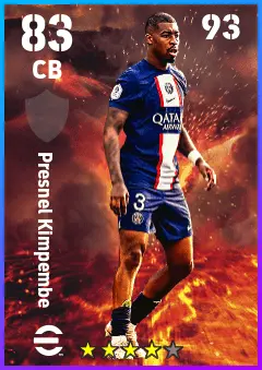 Presnel Kimpembe eFootball 2026 player card — 83 OVR CB