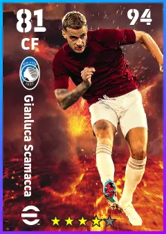 Gianluca Scamacca eFootball 2026 player card — 81 OVR CF