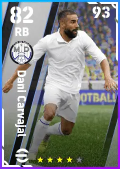 Dani Carvajal eFootball 2026 player card — 82 OVR RB