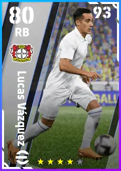 Lucas Vazquez eFootball 2026 player card — 80 OVR RB