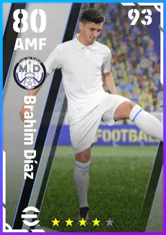 Brahim Diaz eFootball 2026 player card — 80 OVR AMF