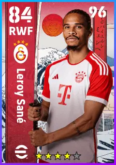 Leroy Sane eFootball 2026 player card — 84 OVR RWF