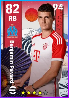 Benjamin Pavard eFootball 2026 player card — 82 OVR RB