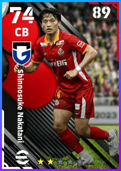 Shinnosuke Nakatani eFootball 2026 player card — 74 OVR CB