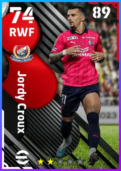 Jordy Croux eFootball 2026 player card — 74 OVR RWF