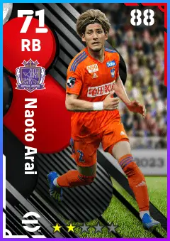 Naoto Arai eFootball 2026 player card — 71 OVR RB