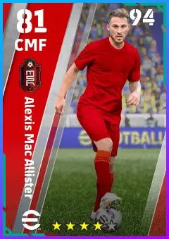 Alexis Mac Allister eFootball 2026 player card — 81 OVR CMF